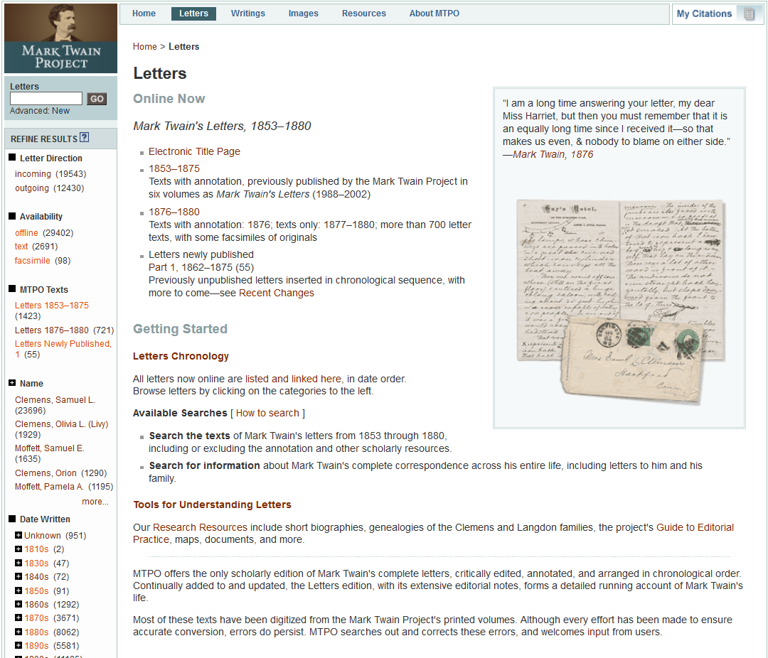 Letters Main Page for MTPO.