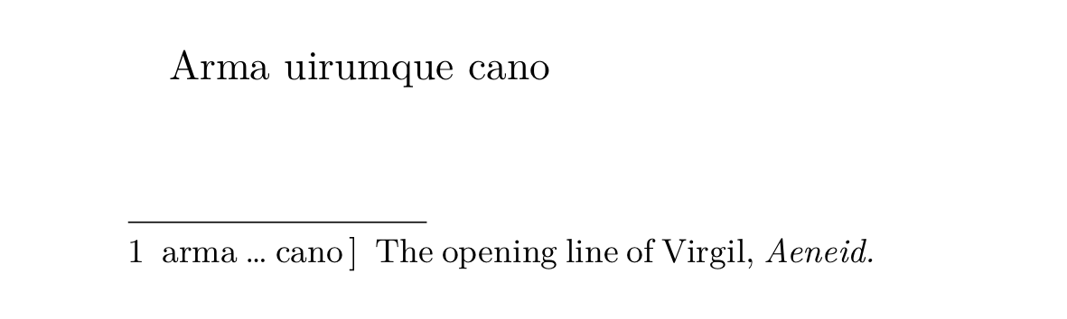 Usage of the \lemma command.