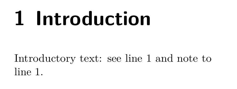 Example of automatic cross references.