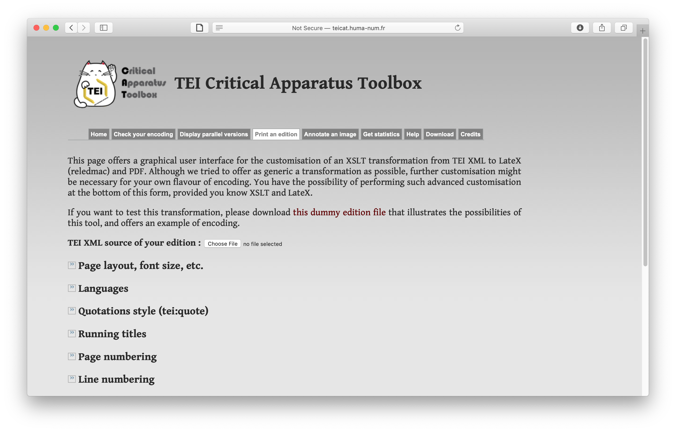 TEI Critical Apparatus Toolbox.