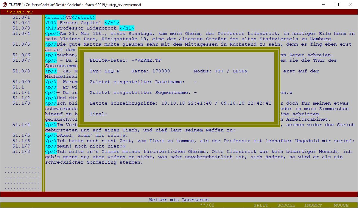 A TUSTEP file containing all of Jules Verne's novels.