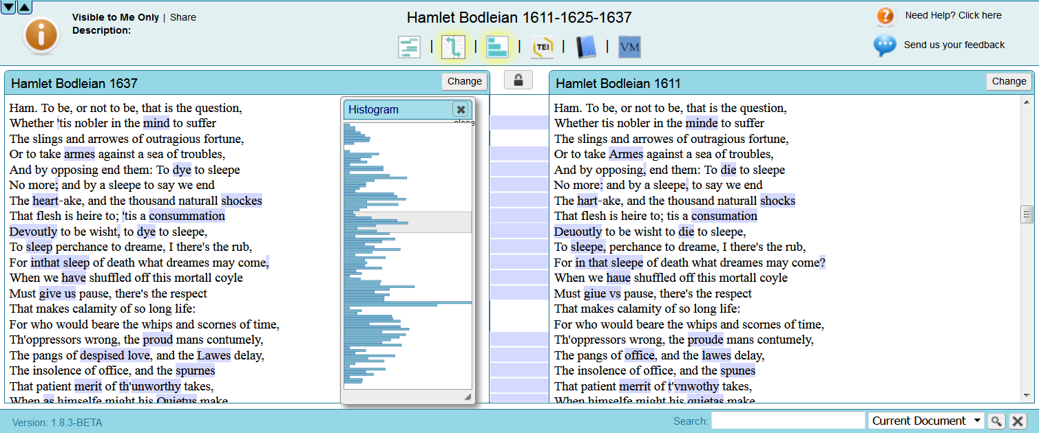 Example for Juxta Web Service’s Side-by-side View’.