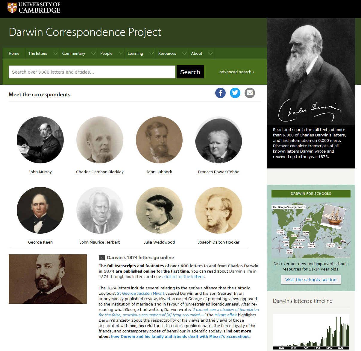Homepage of the Darwin Correspondence Project, http://www.darwinproject.ac.uk/.