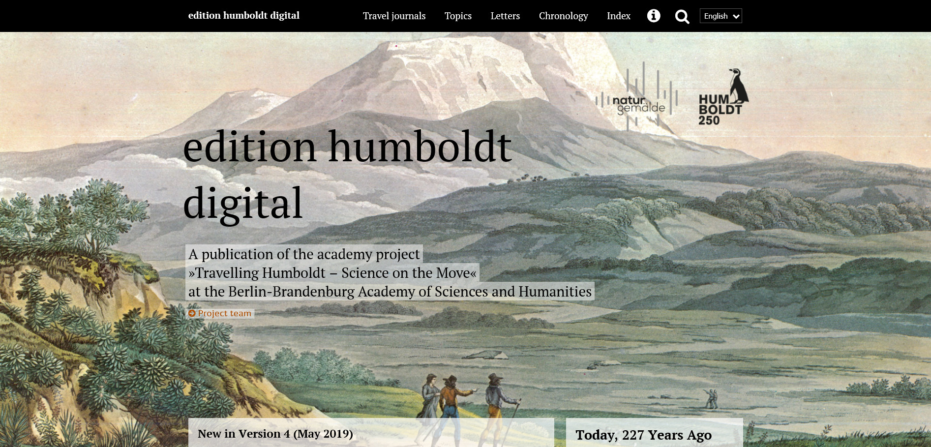 The front page of the edition humboldt digital.
