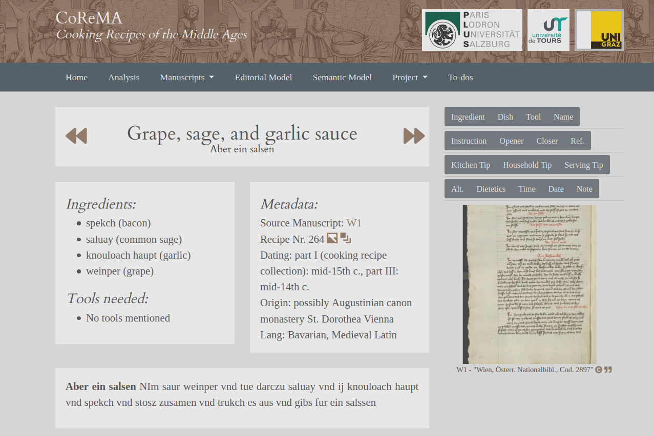 Single recipe view.