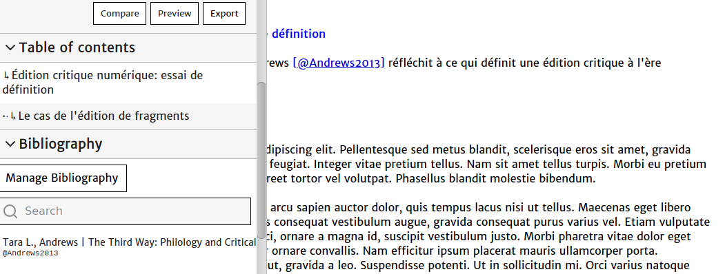 Présentation des références dans le fichier source.