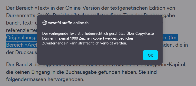 Hinweis zum Umgang mit kopiertem Code.
