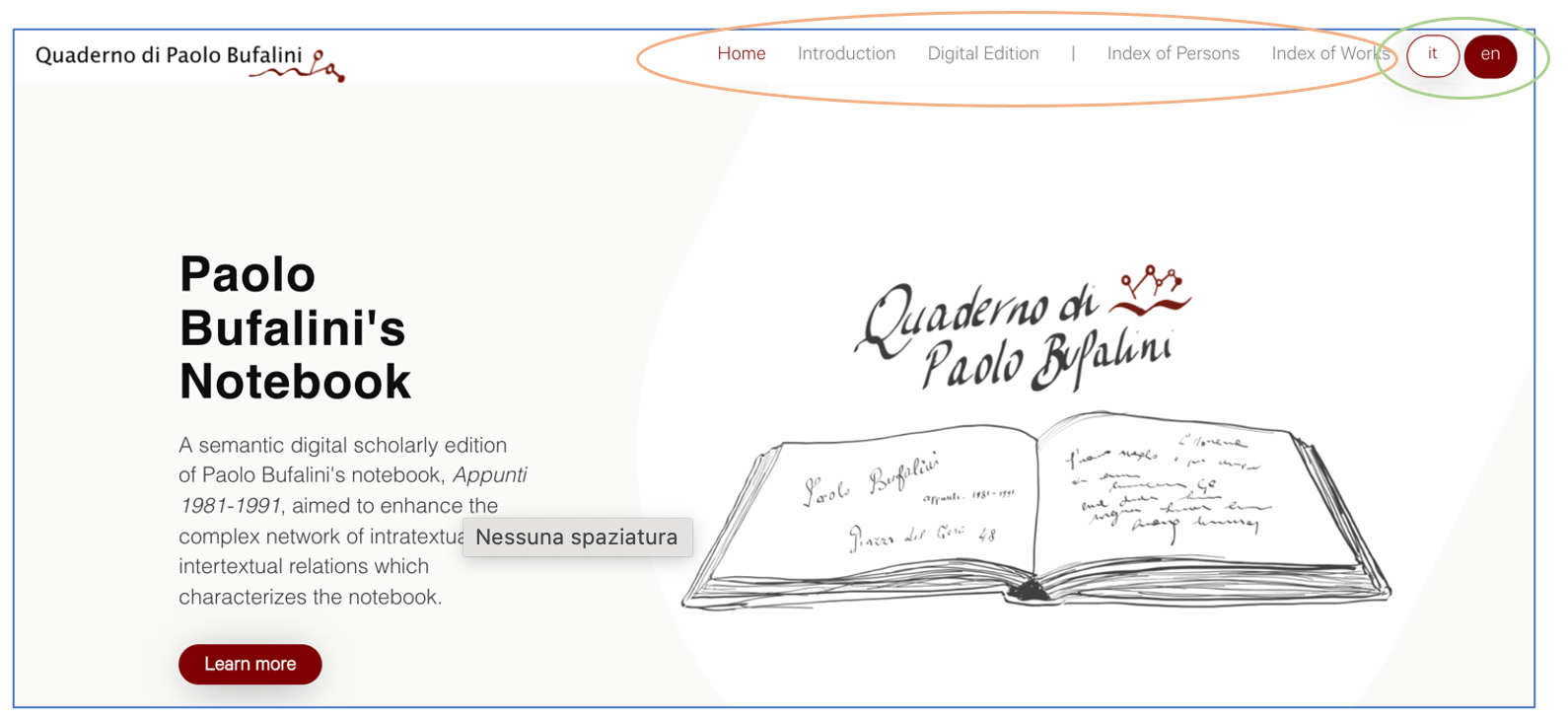 The navigation bar; screenshot.