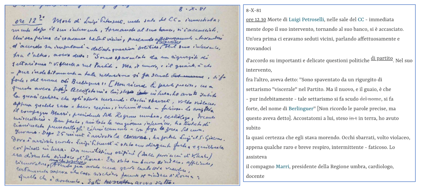 Memory of Luigi Petroselli, facsimile, page 7; screenshot.