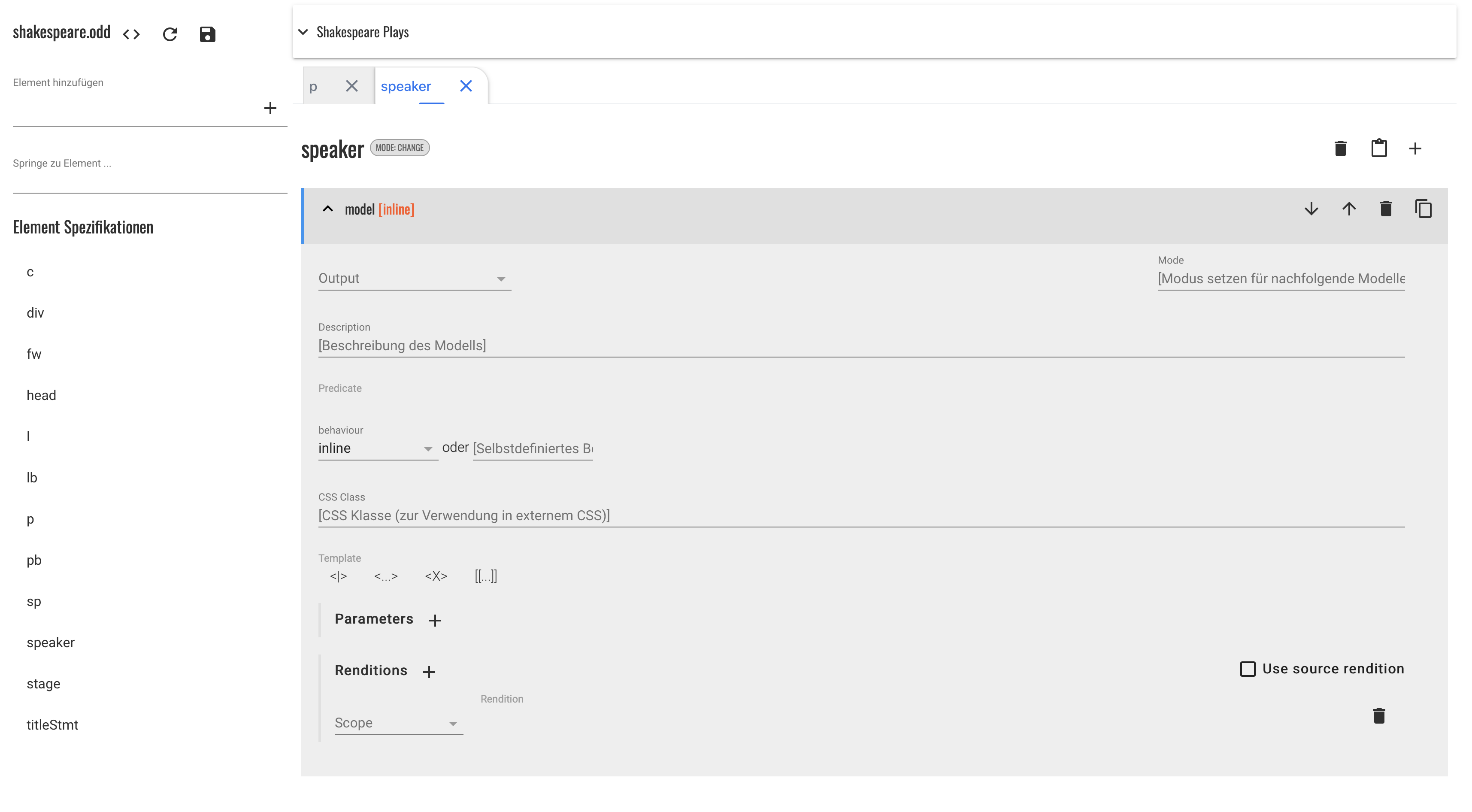 Ausschnitt aus dem ODD-Editor.