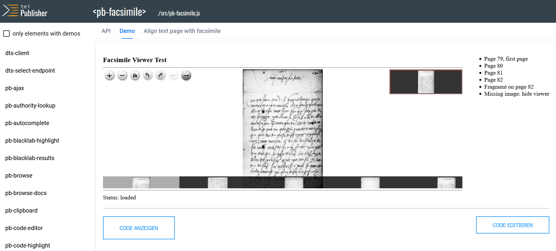 Dokumentation der Webcomponent und Demo des Viewers.