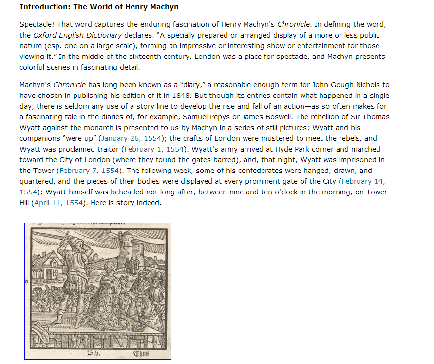 The Introduction, illustrated with one of Machyn’s favorite topics: Death.