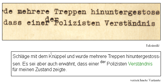 Verzeichnete Variante.