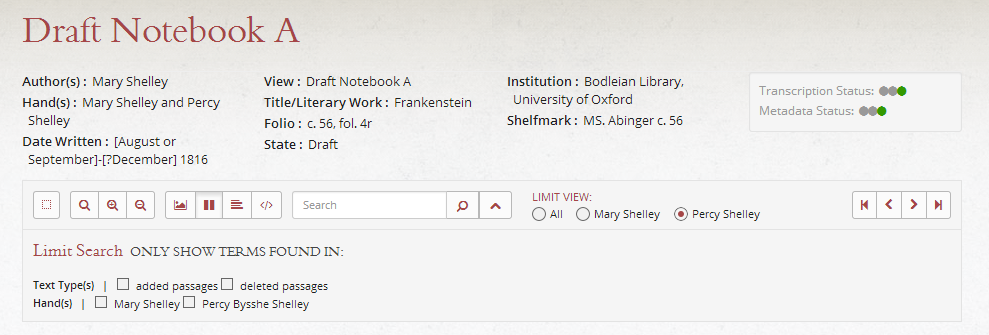 Metadata header and toolbar.