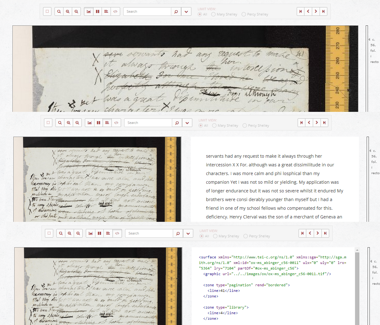 Different views of edited page.