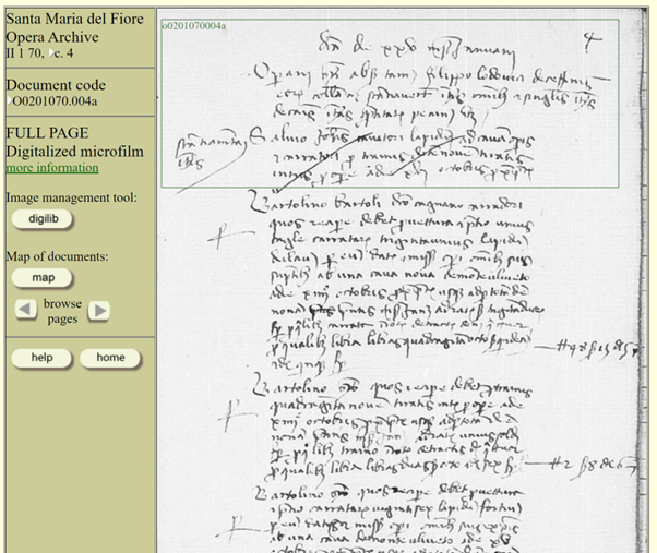 Example of the facsimile displayed with the image viewing tool.