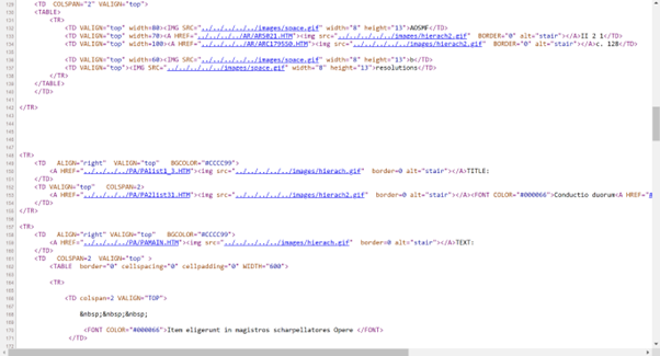Sample HTML code from o0202001.128b document entry page (cfr. Note 5).