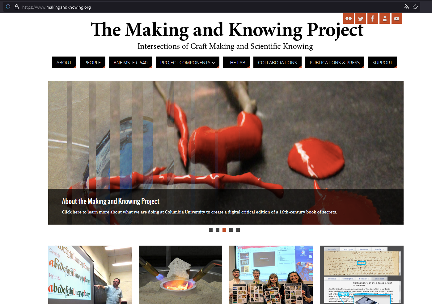 The main project website, which likely serves as the primary entry point for most users before navigating to the digital edition itself.