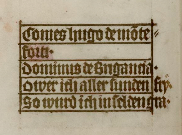 Hugo von Montforts Autorensignatur.