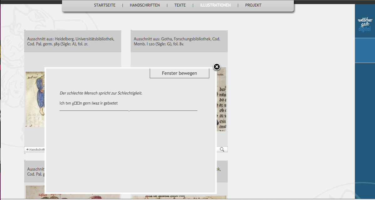 Special characters are not displayed properly on the WGd website.
