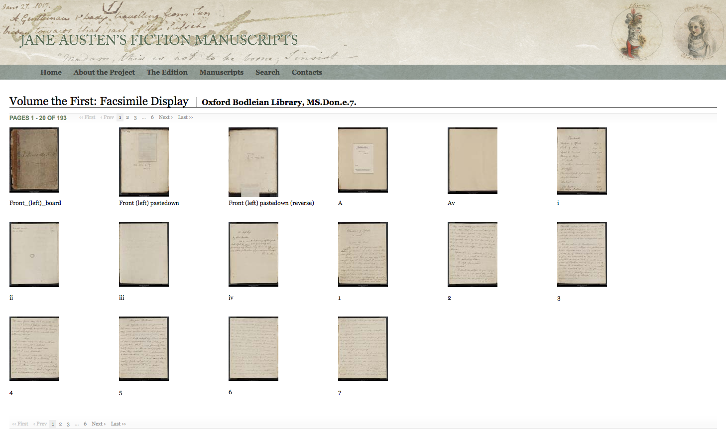 Facsimile Display of Austen’s ‘Volume the First’.