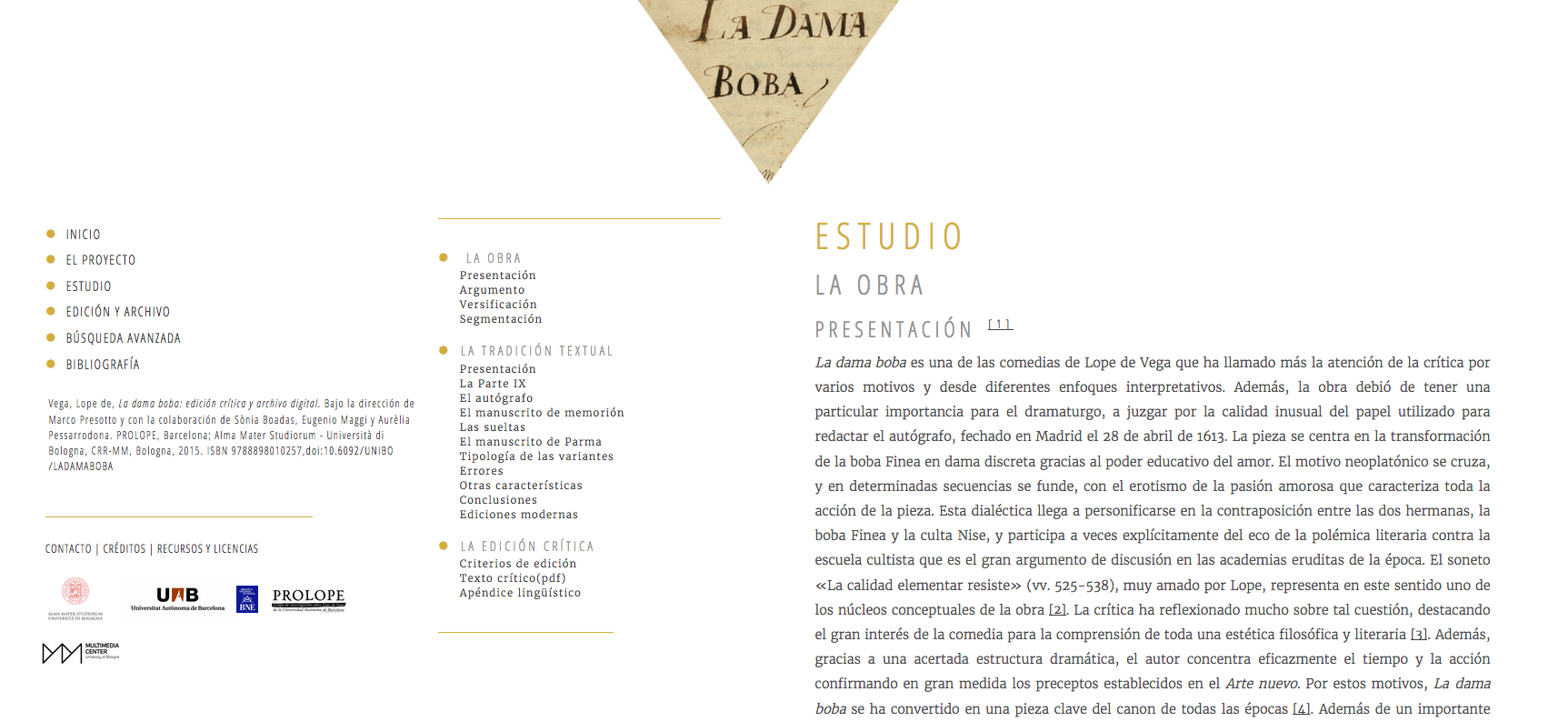 Screenshot of the Introduction to the work.