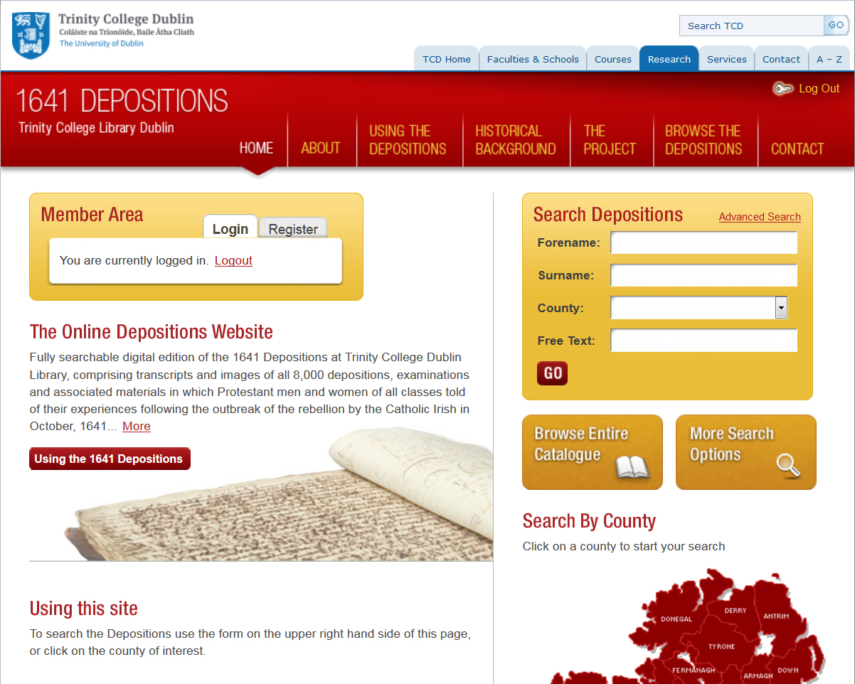 Website menus and structure.