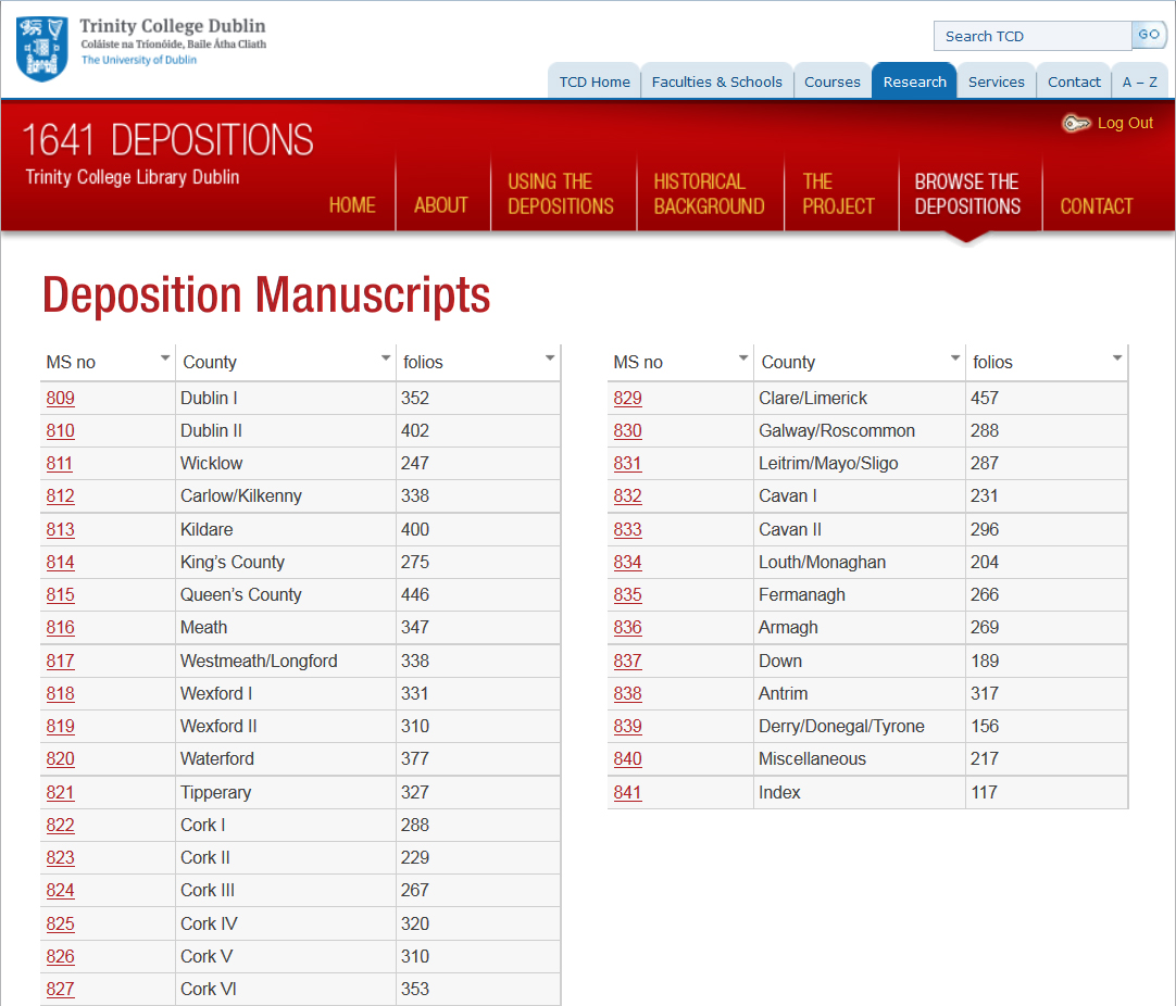 "Browse" function view.