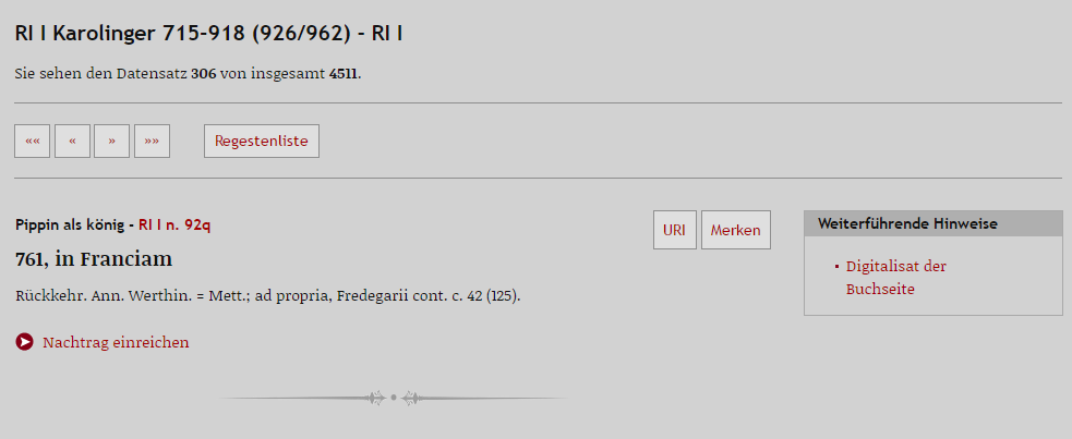Regesten früher Bände und heutiger Ausgaben unterscheiden sich... (weiter Abb. 3).