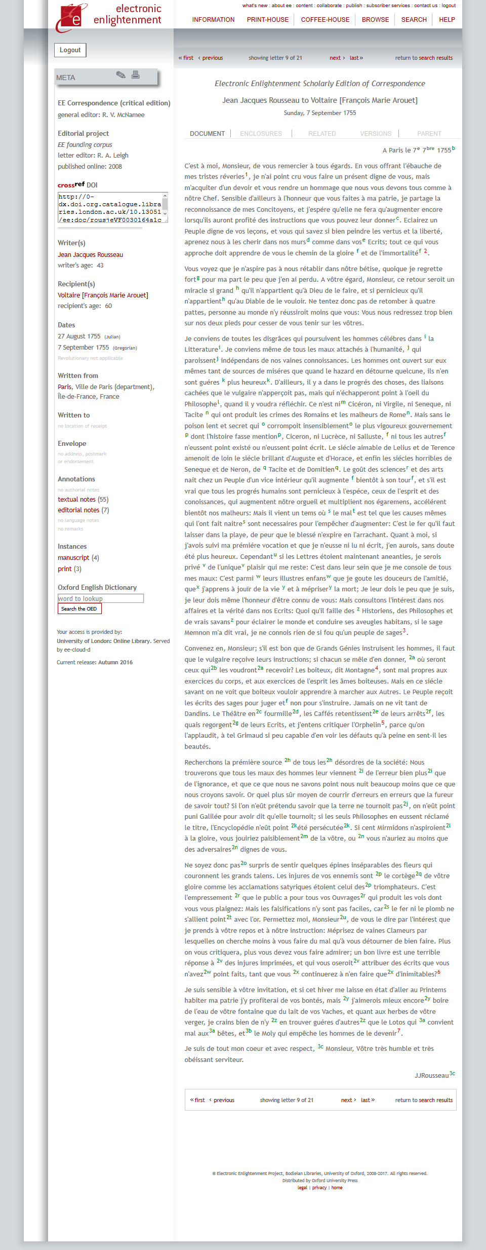 METABAR and selected letter.