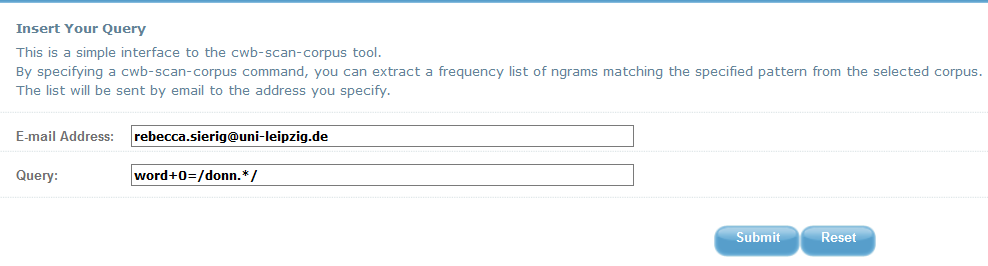 Abfragemaske Interface A.
