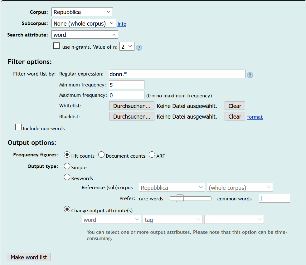 Abfragemaske Interface B.