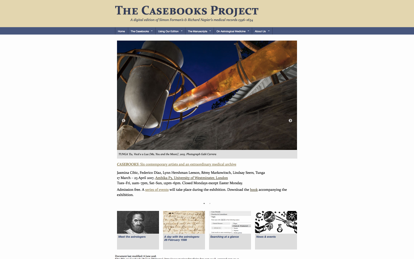 The current home page contains a rotating slider and links to key introductory materials.