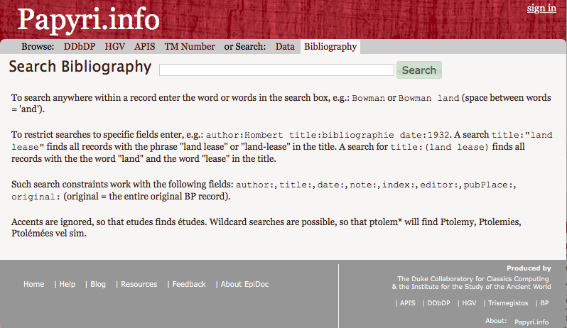 "Search Bibliography" form: https://web.archive.org/web/20170603030657/http://www.papyri.info/bibliosearch.