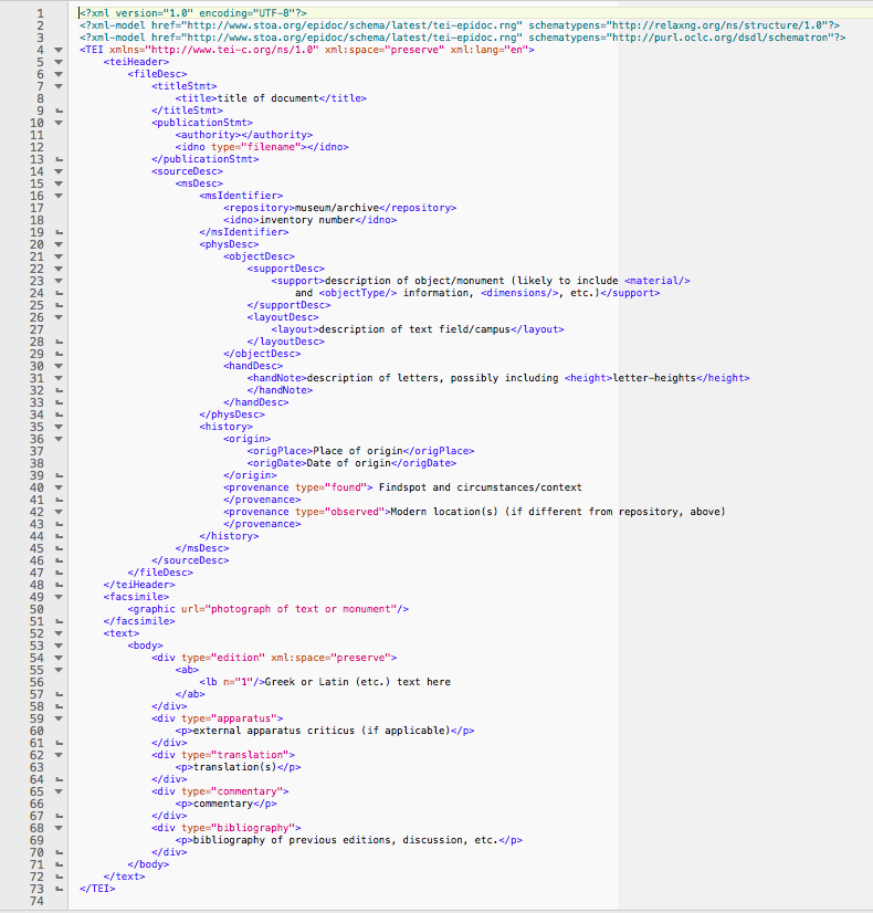 Basic structure of an EpiDoc file. https://web.archive.org/web/20170710143913/http://papyri.info.
